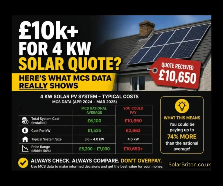 £10k+ for 4 KW Solar Quote Here's What MCS Data Really Shows