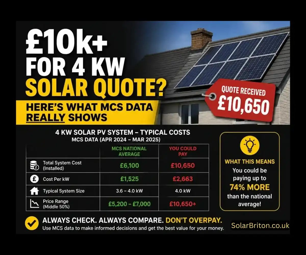 £10k+ for 4 KW Solar Quote Here's What MCS Data Really Shows