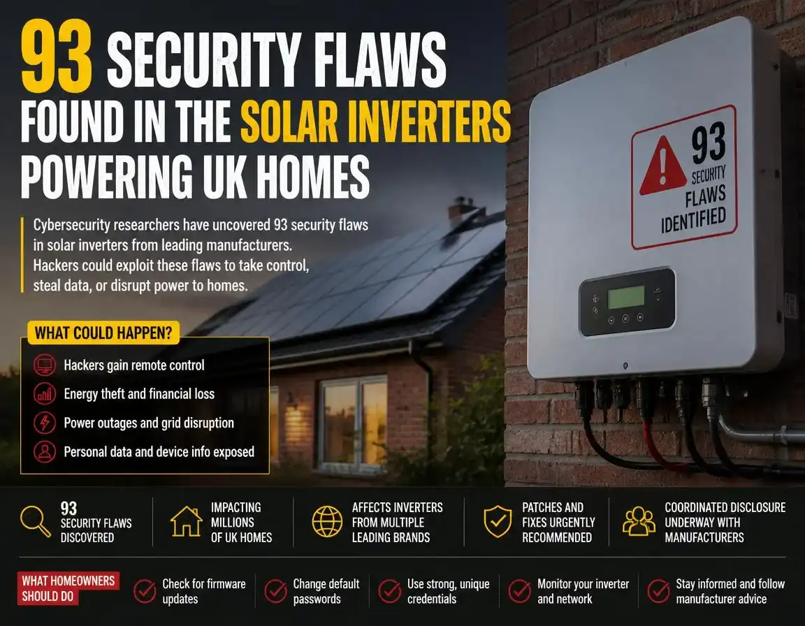 93 Security Flaws Found in the Solar Inverters Powering UK Homes