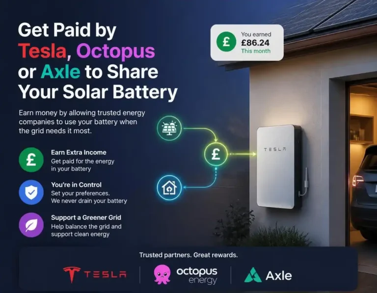 Get Paid by Tesla, Octopus or Axle to Share Your Solar Battery