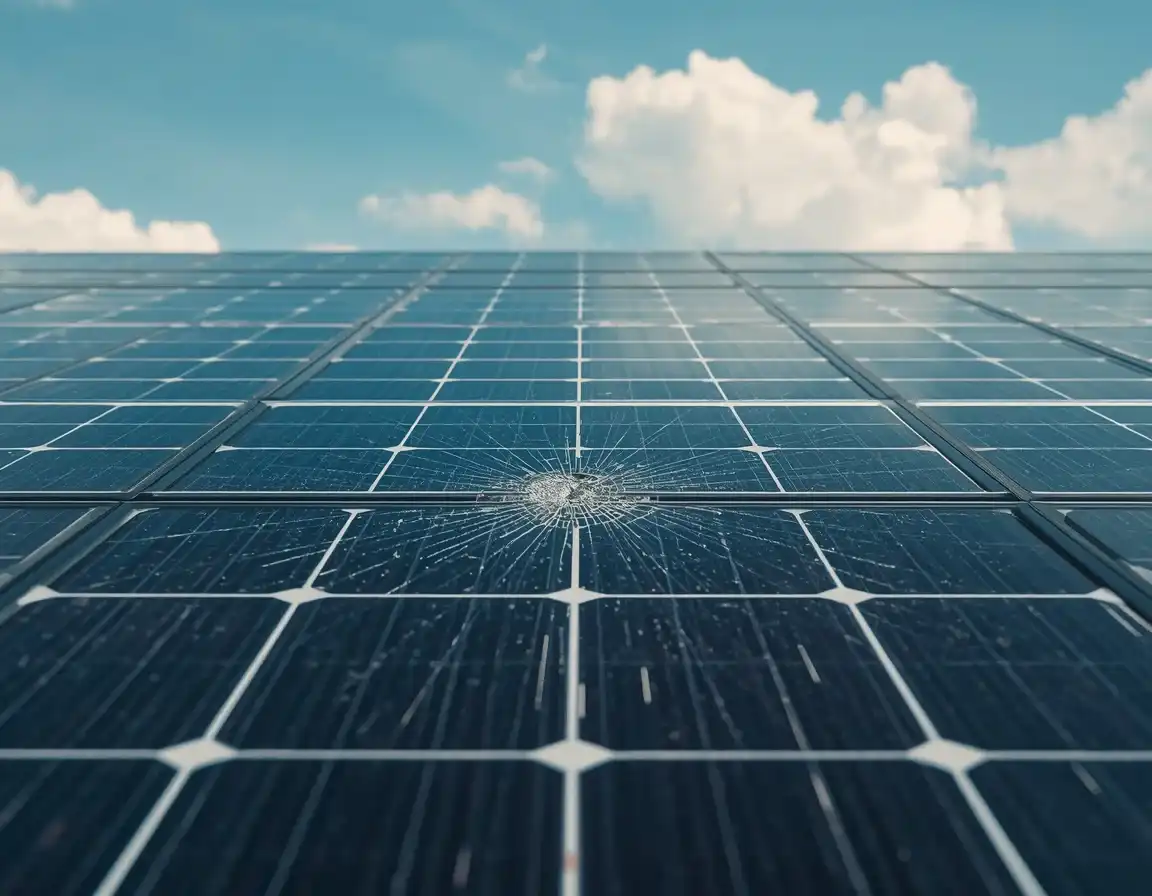 Cracked Solar Panel